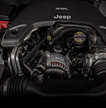 Destaque do motor 3.6 litro V6 do Jeep Gladiator.